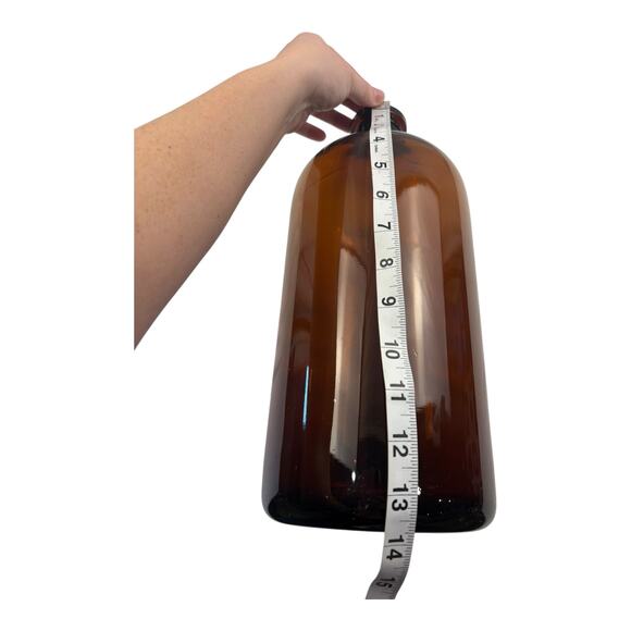 Vintage/ Antique Amber Glass Apothecary Bottle Cork Stopper, Pharmacy, Large 13” - Picture 8 of 12